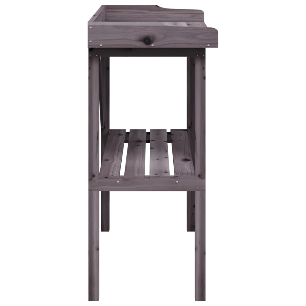 Plantebord med hylle grå 78x38x82,5 cm heltre gran