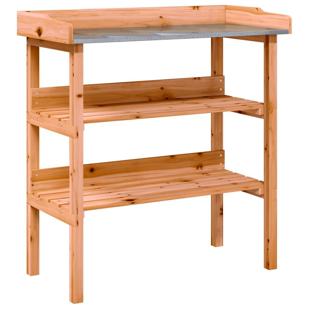 Plantebord med hyller brun 78x38x82,5 cm heltre gran vidaXL