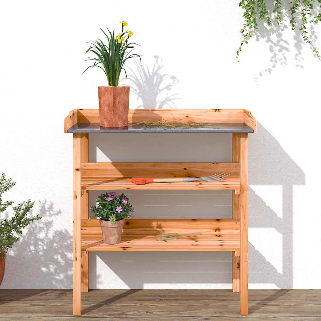 Plantebord med hyller brun 78x38x82,5 cm heltre gran vidaXL