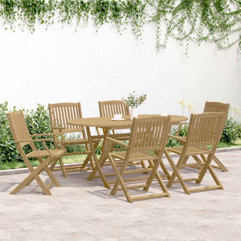 Sammenleggbare hagestoler 6 stk 54x61x88 cm heltre akasie