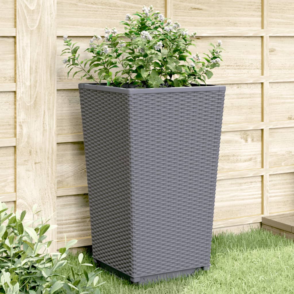 Plantekasser 2 stk blågrå 32,5x32,5x57 cm PP