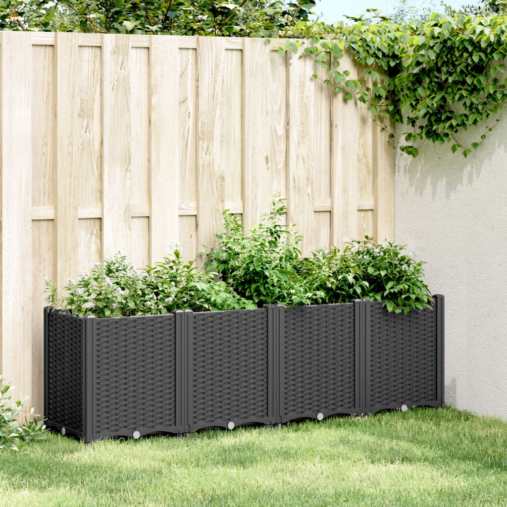 Plantekasse svart 160x40x53 cm PP