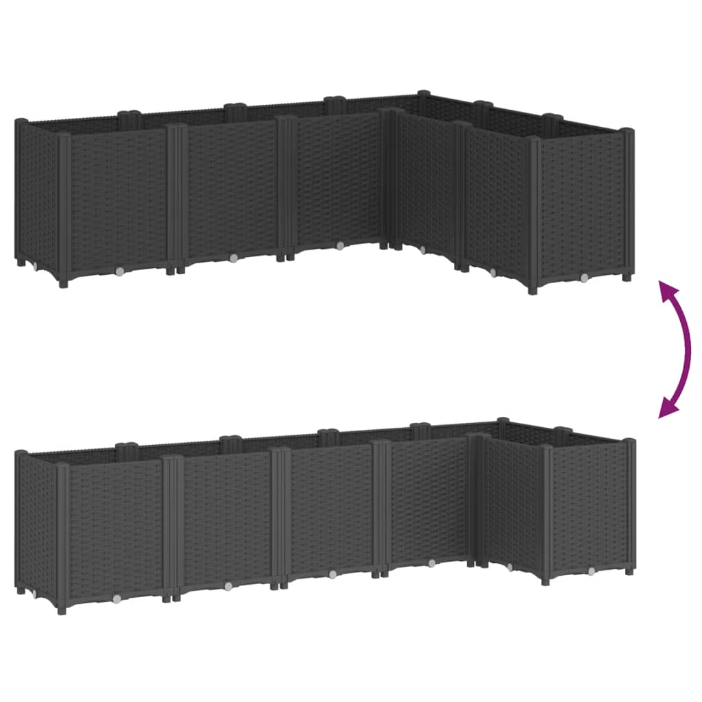 Plantekasse svart 160x120x53 cm PP
