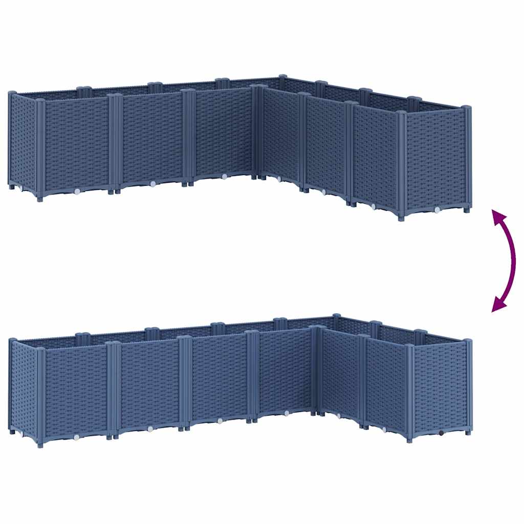 Plantekasse blågrå 160x160x53 cm PP