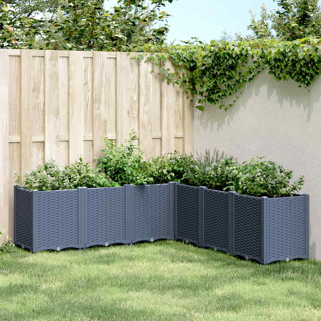 Plantekasse blågrå 160x160x53 cm PP