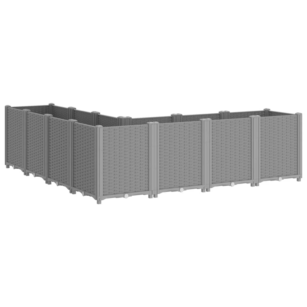 Plantekasse lysegrå 160x160x53 cm PP