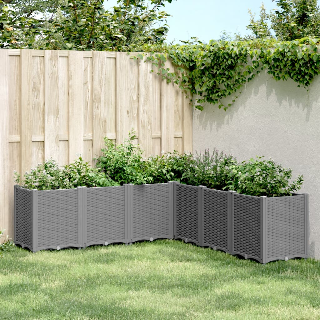 Plantekasse lysegrå 160x160x53 cm PP