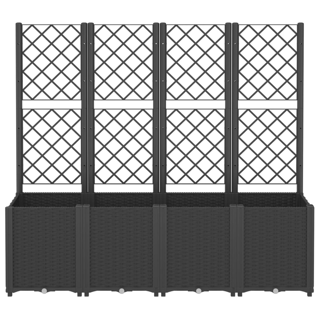 Plantekasse med espalier svart 160x40x140 cm PP