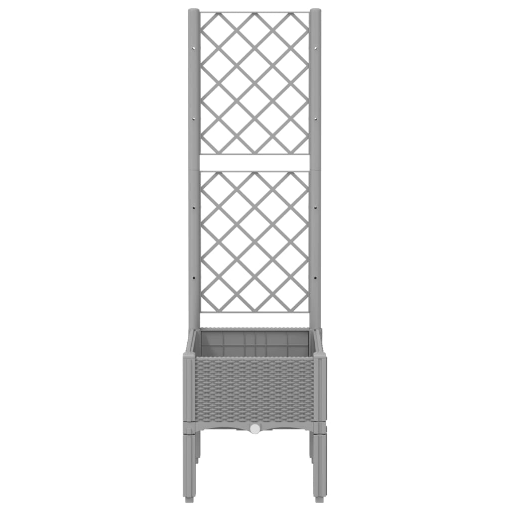 Plantekasse med espalier lysegrå 40x40x142 cm PP