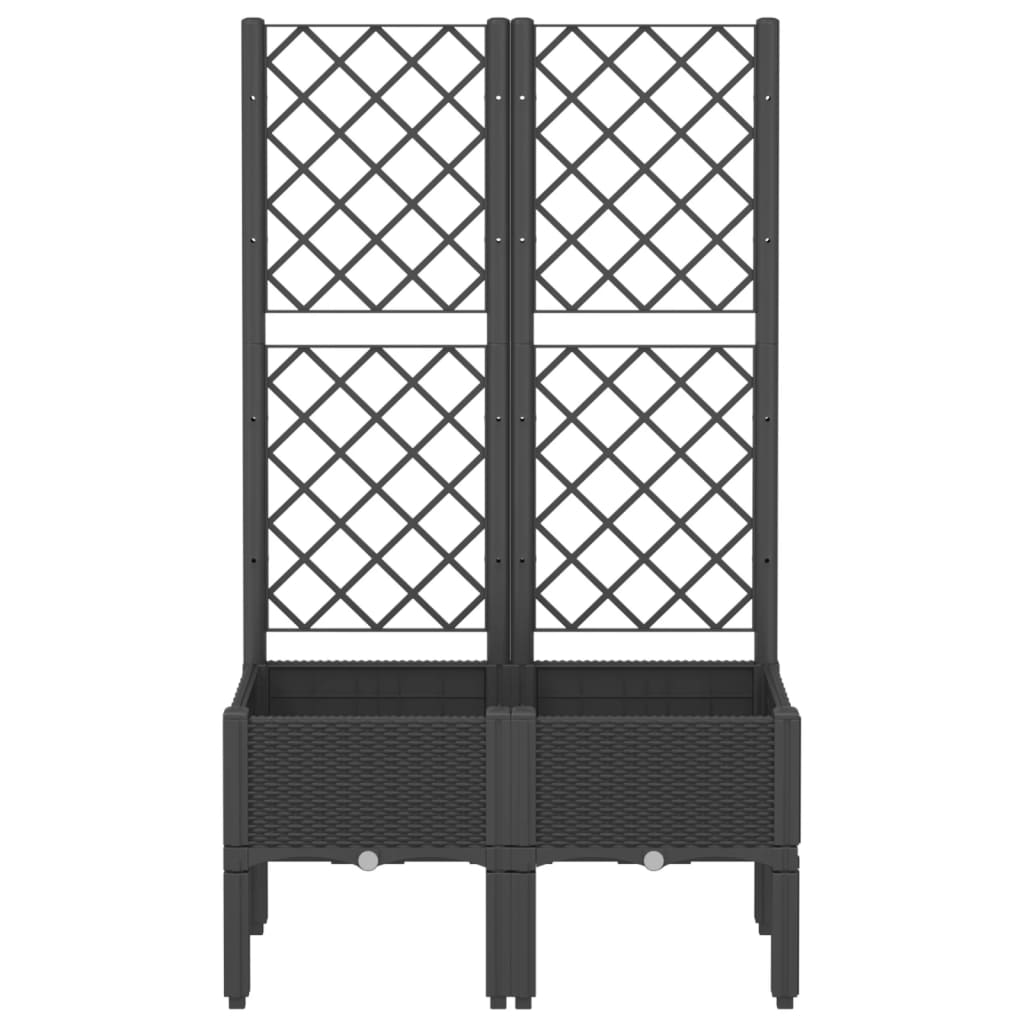 Plantekasse med espalier svart 80x40x142 cm PP