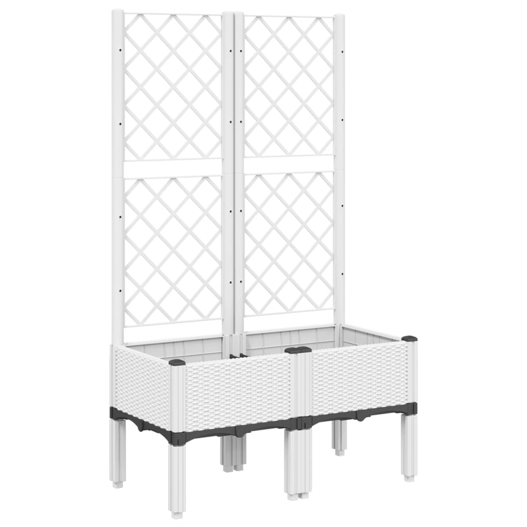 Plantekasse med espalier hvit 80x40x142 cm PP