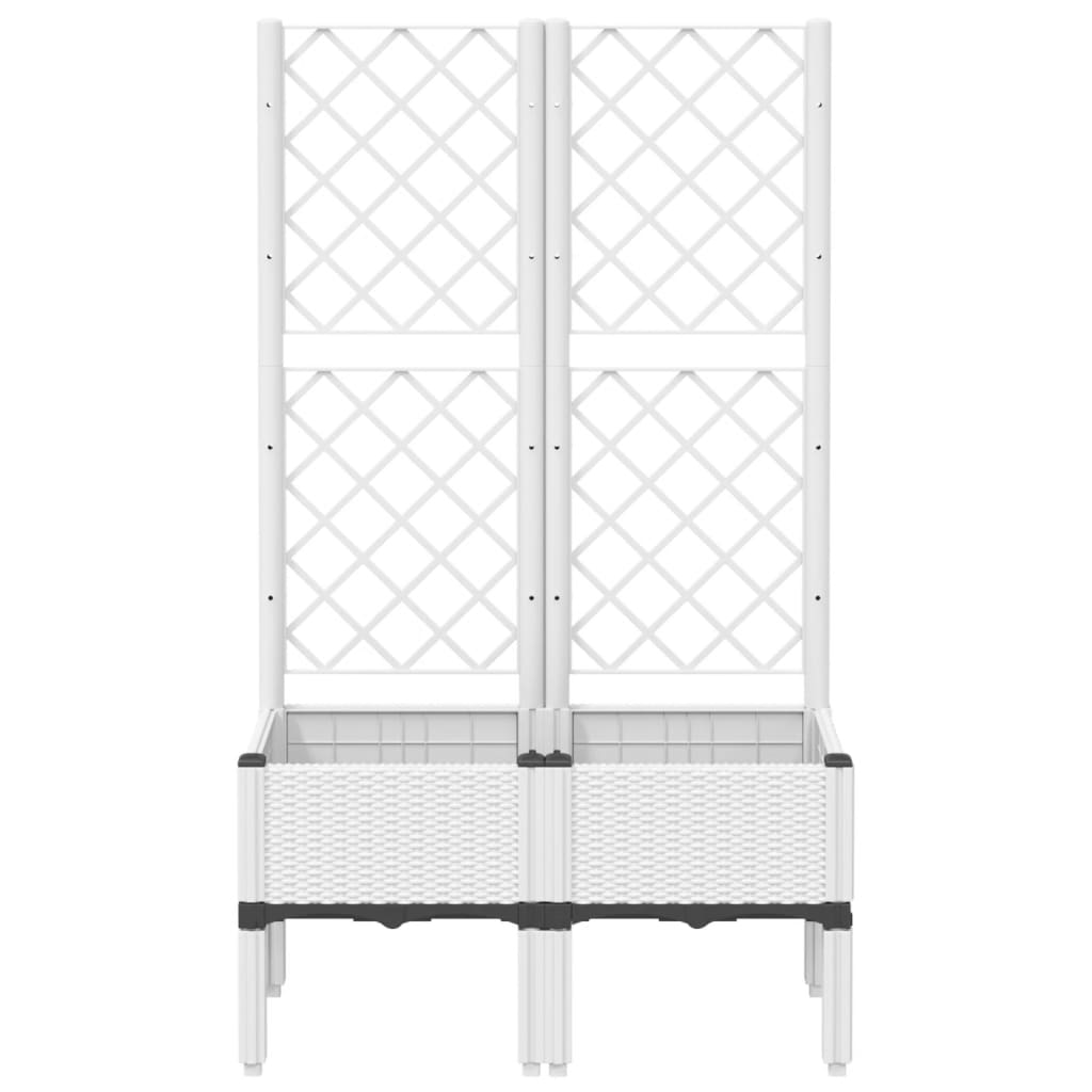 Plantekasse med espalier hvit 80x40x142 cm PP