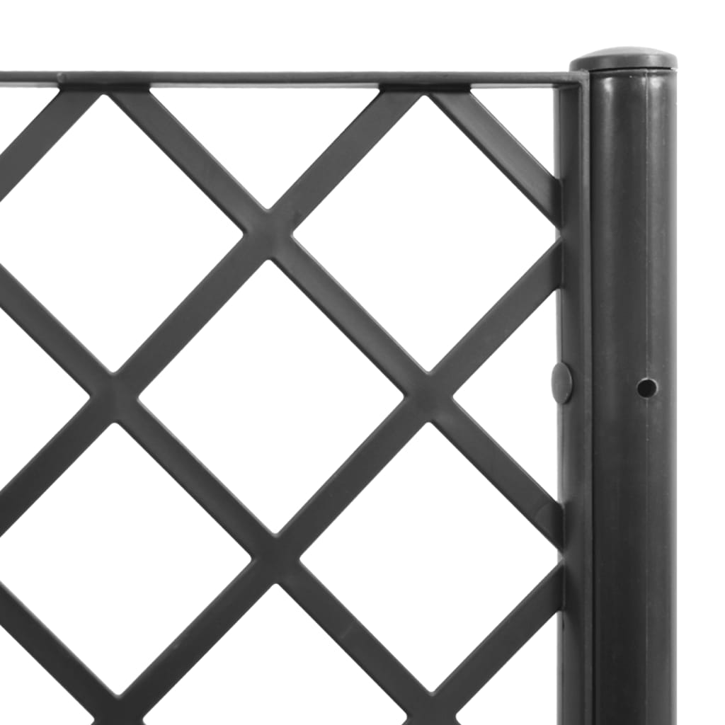 Plantekasse med espalier svart 120x40x142 cm PP