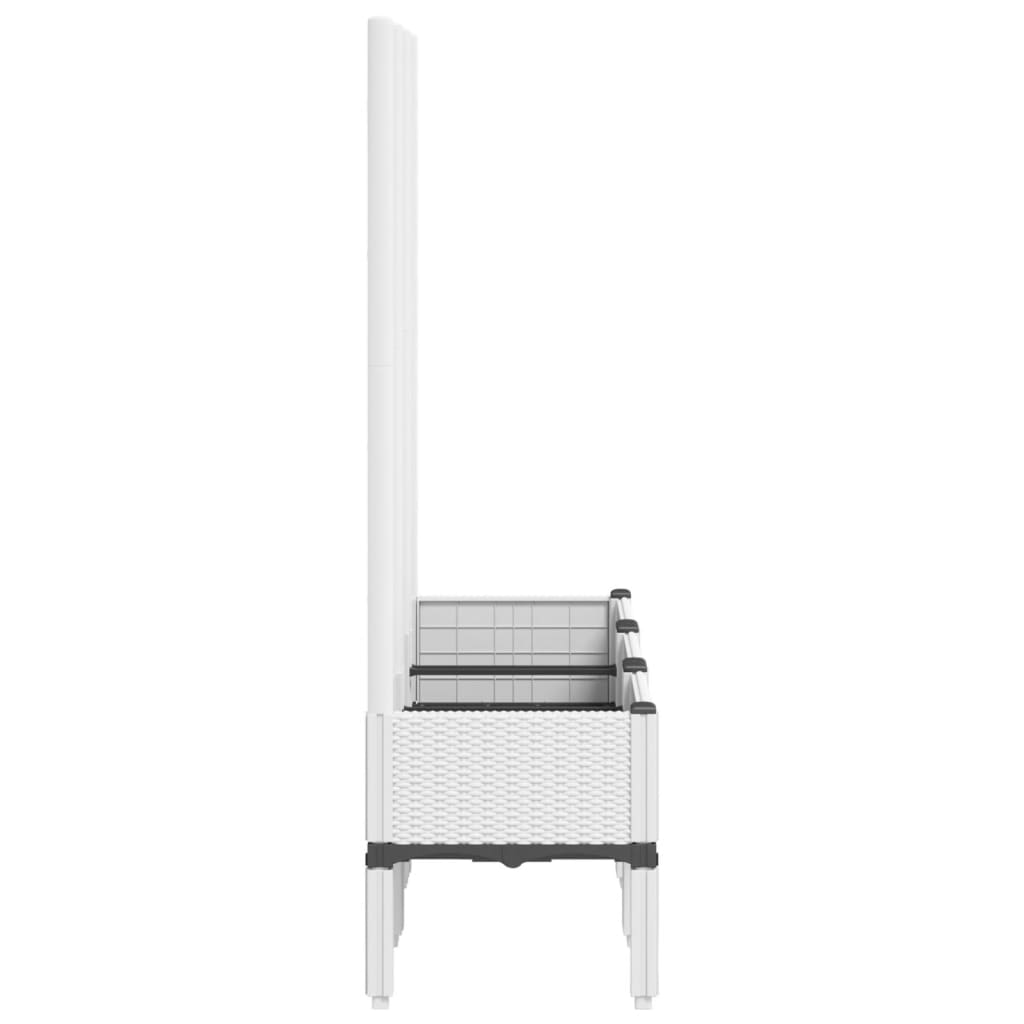 Plantekasse med espalier hvit 120x40x142 cm PP