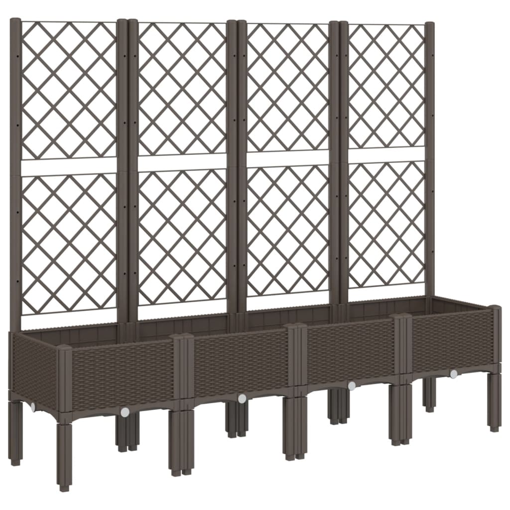 Plantekasse med espalier brun 160x40x142 cm PP