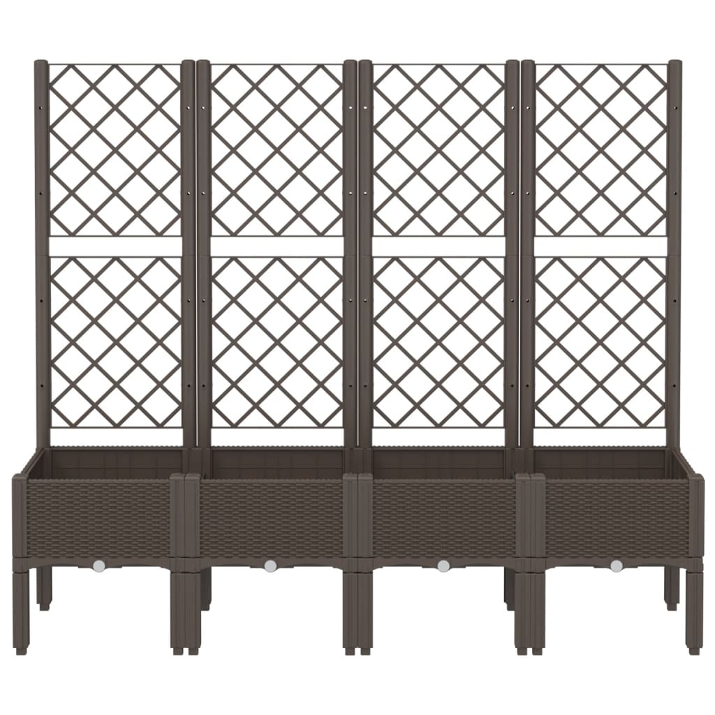 Plantekasse med espalier brun 160x40x142 cm PP