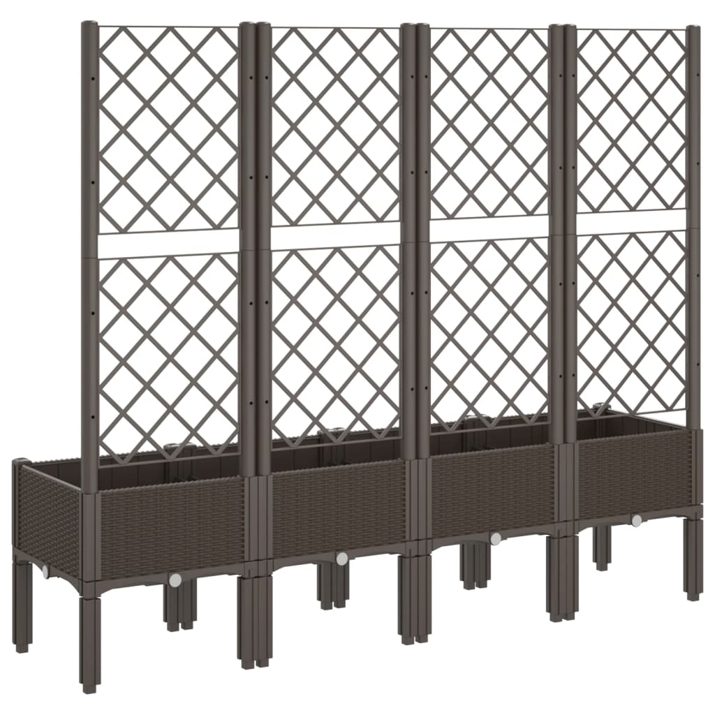 Plantekasse med espalier brun 160x40x142 cm PP