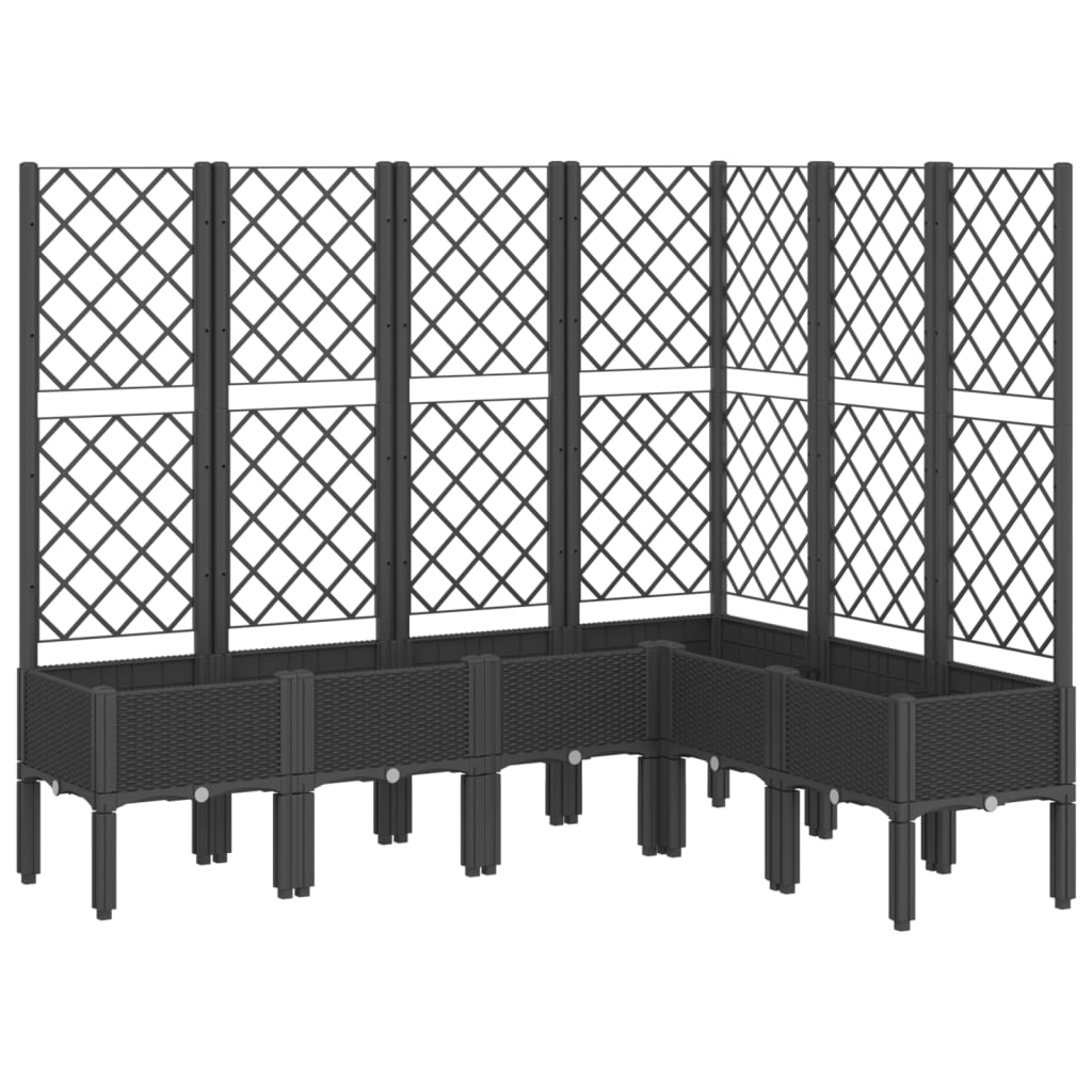 Plantekasse med espalier svart 160x120x142 cm PP
