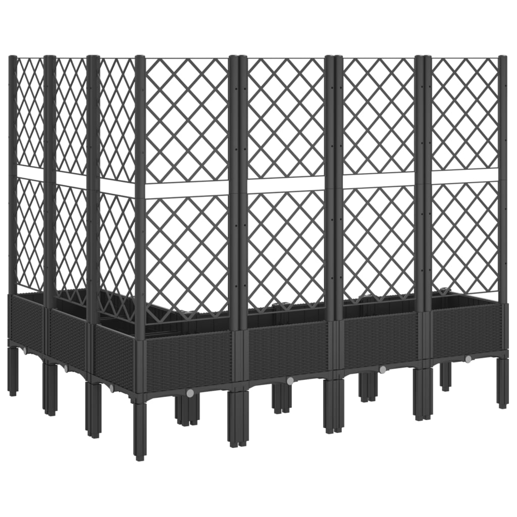 Plantekasse med espalier svart 160x120x142 cm PP