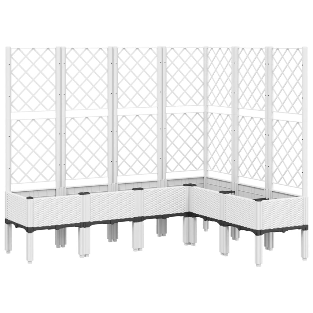 Plantekasse med espalier hvit 160x120x142 cm PP