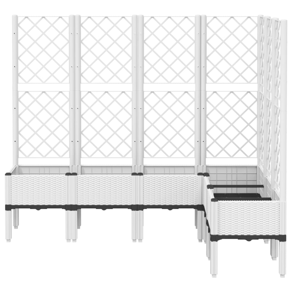 Plantekasse med espalier hvit 160x120x142 cm PP