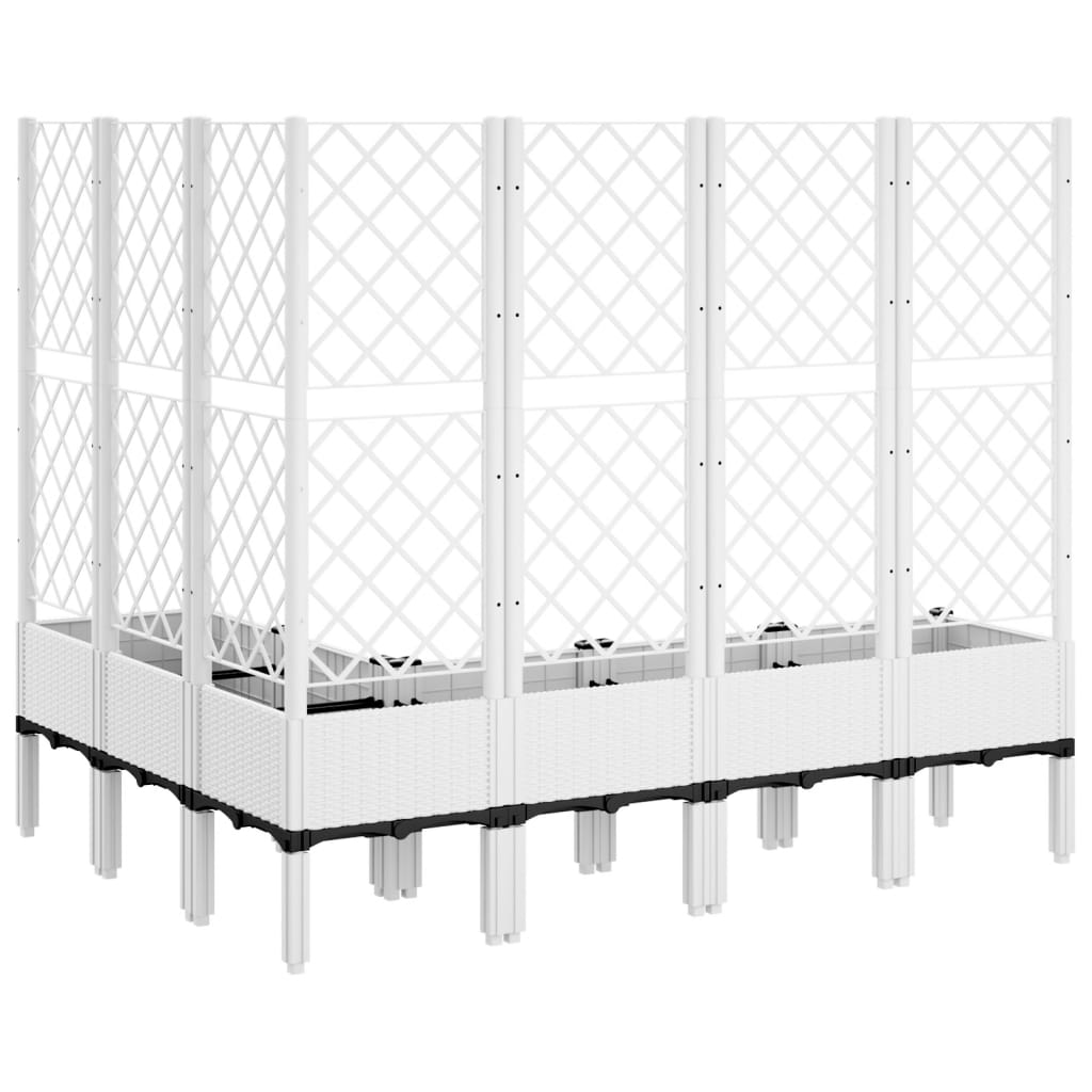 Plantekasse med espalier hvit 160x120x142 cm PP