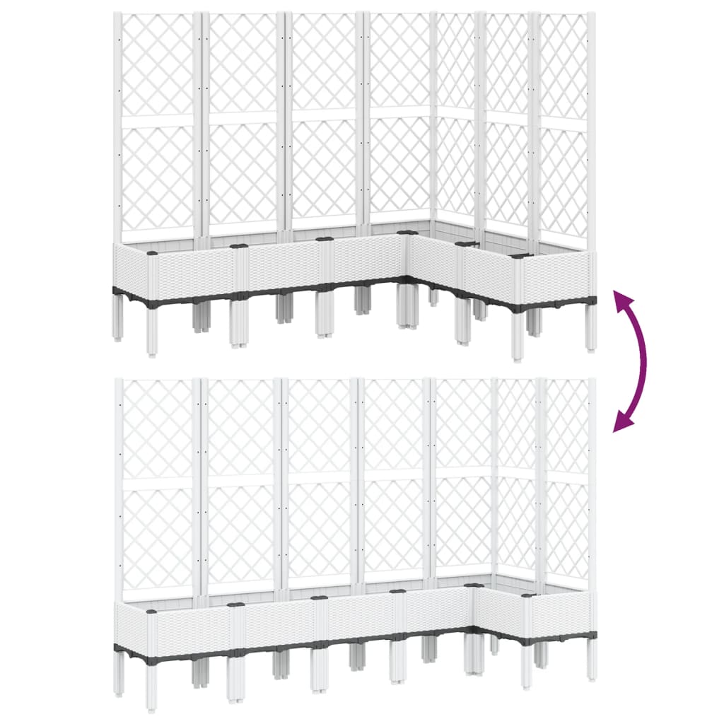 Plantekasse med espalier hvit 160x120x142 cm PP