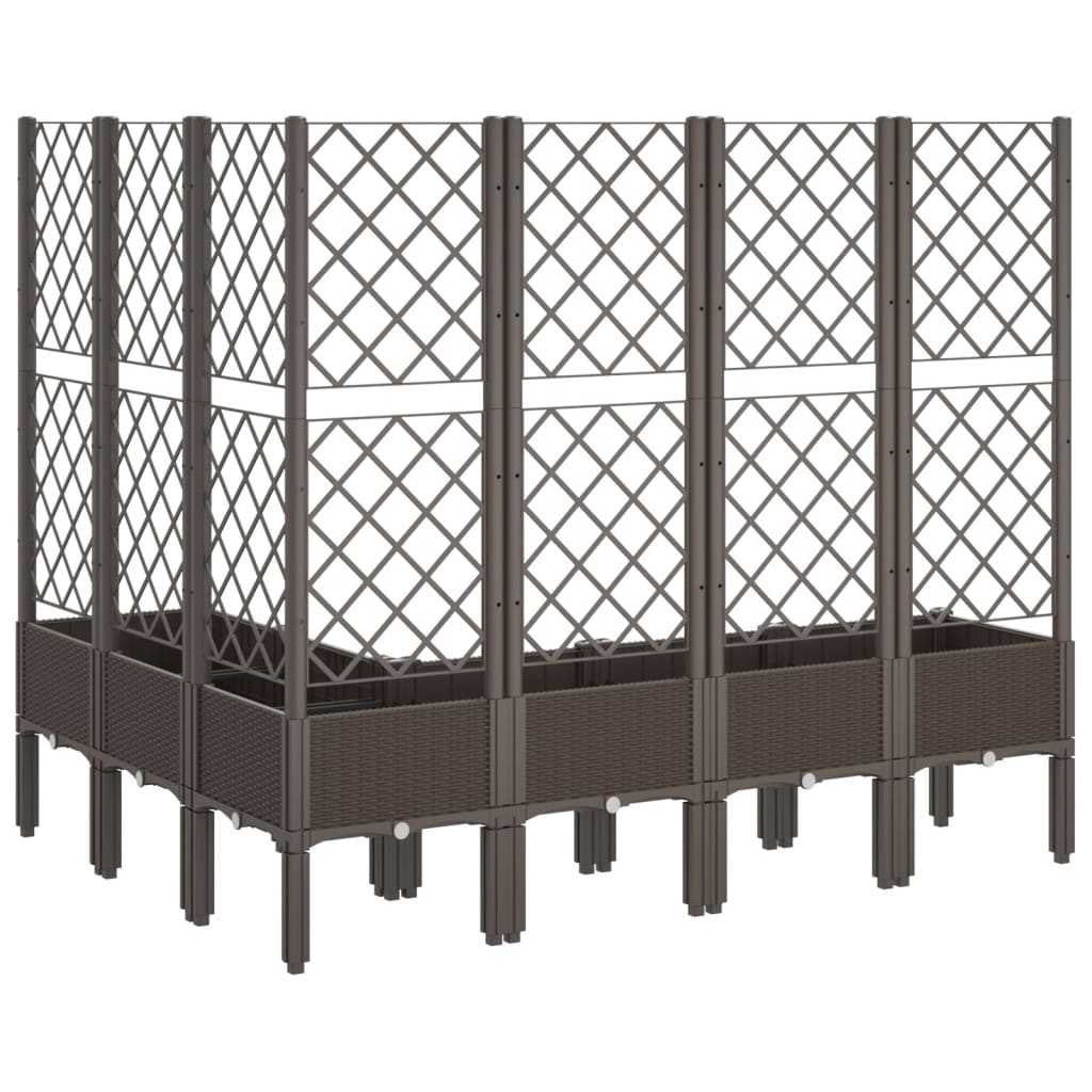 Plantekasse med espalier brun 160x120x142 cm PP