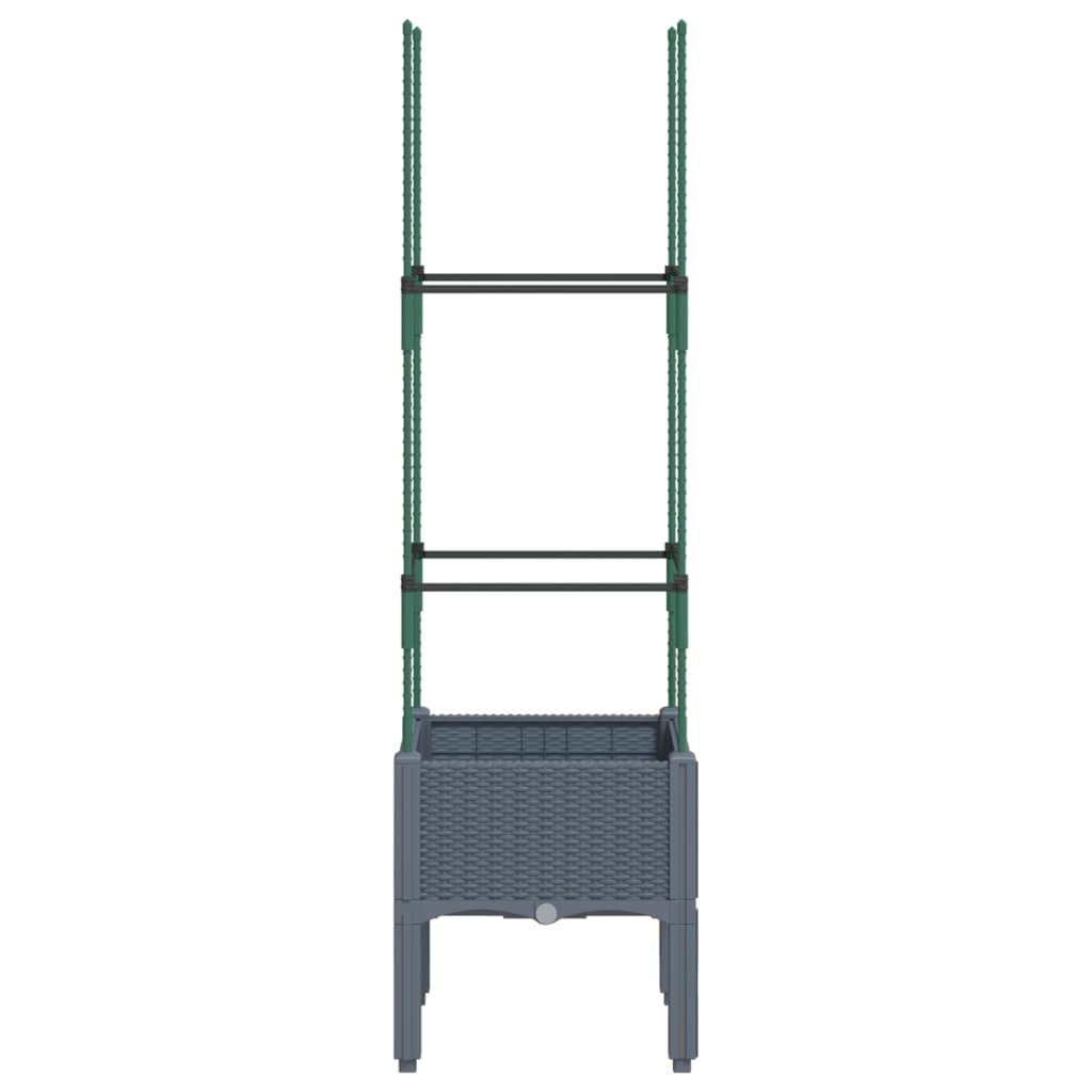 Plantekasse med espalier blågrå 40x40x142,5 cm PP