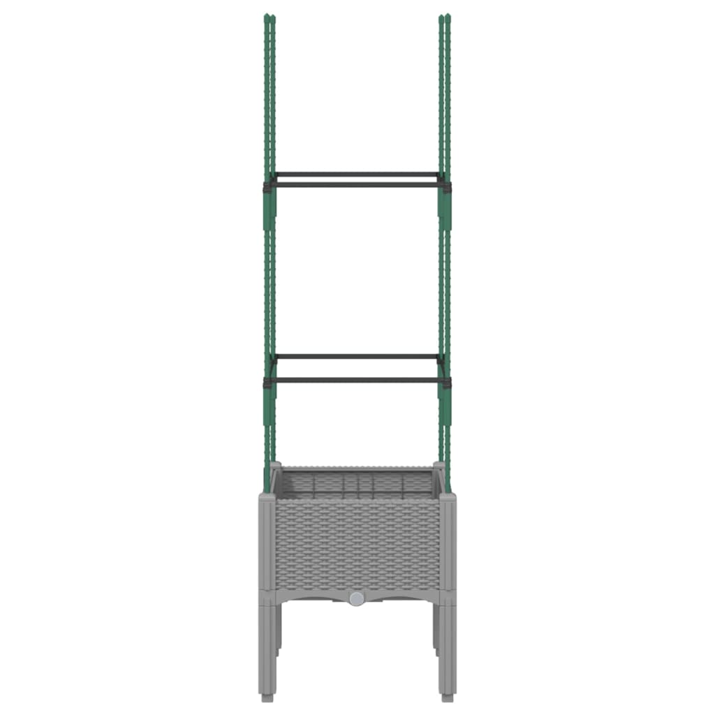 Plantekasse med espalier lysegrå 40x40x142,5 cm PP
