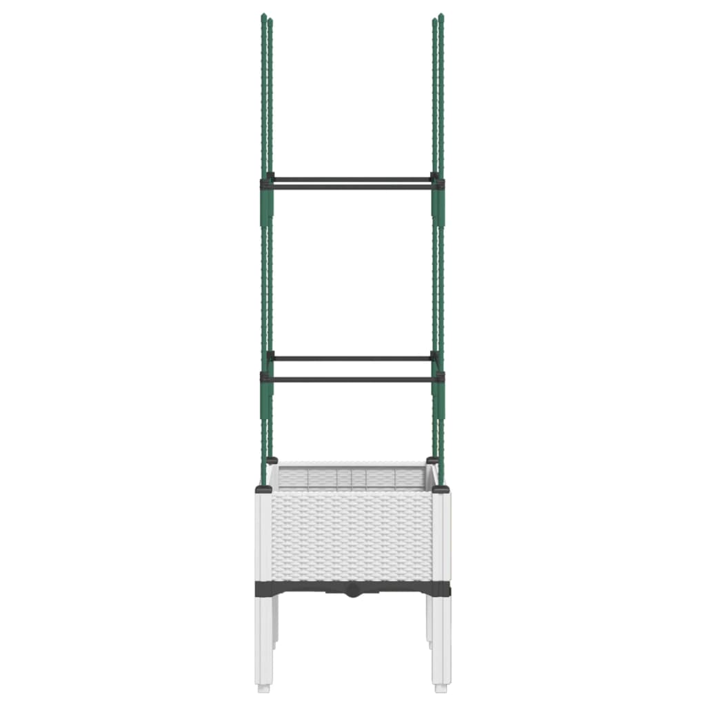 Plantekasse med espalier hvit 40x40x142,5 cm PP