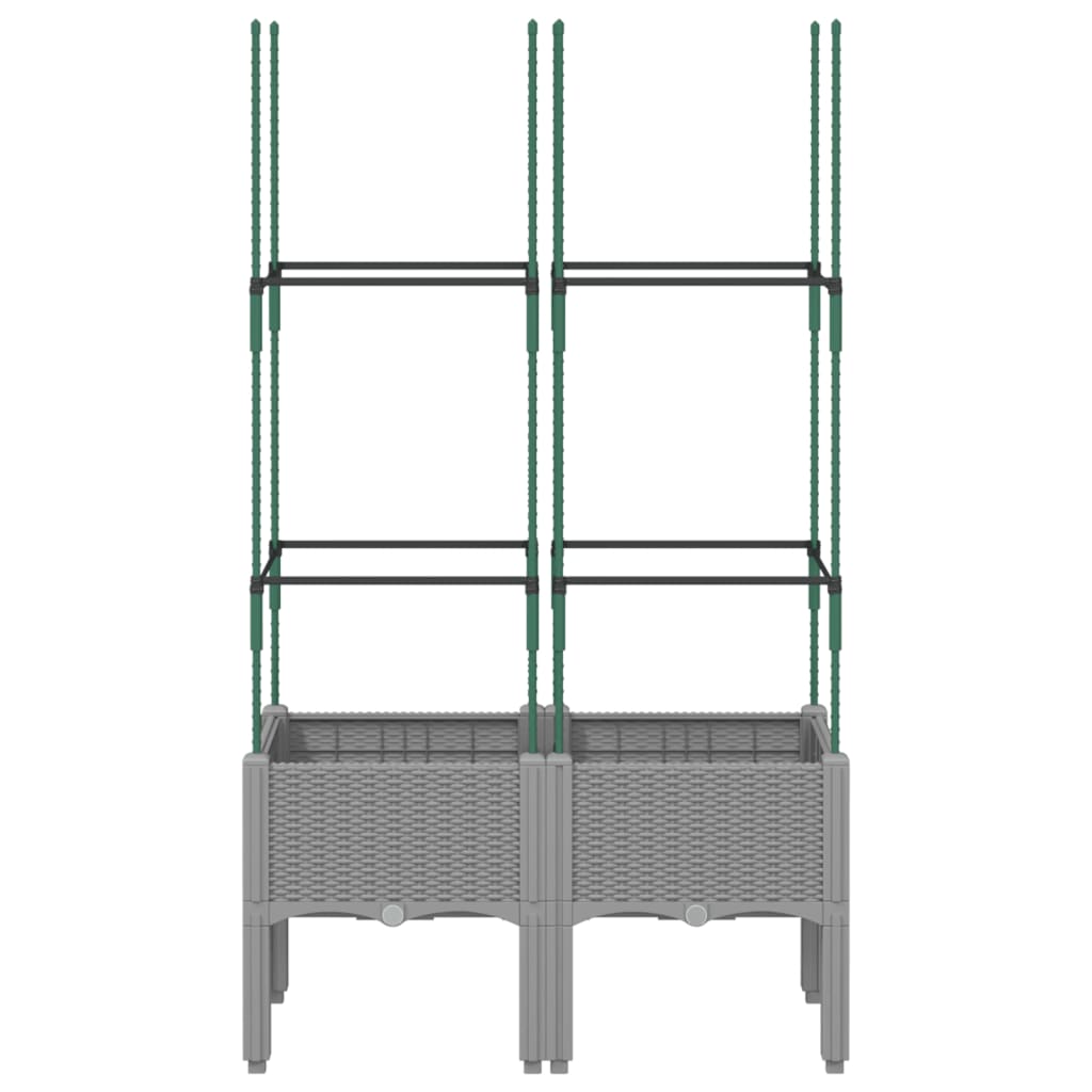 Plantekasse med espalier lysegrå 80x40x142,5 cm PP