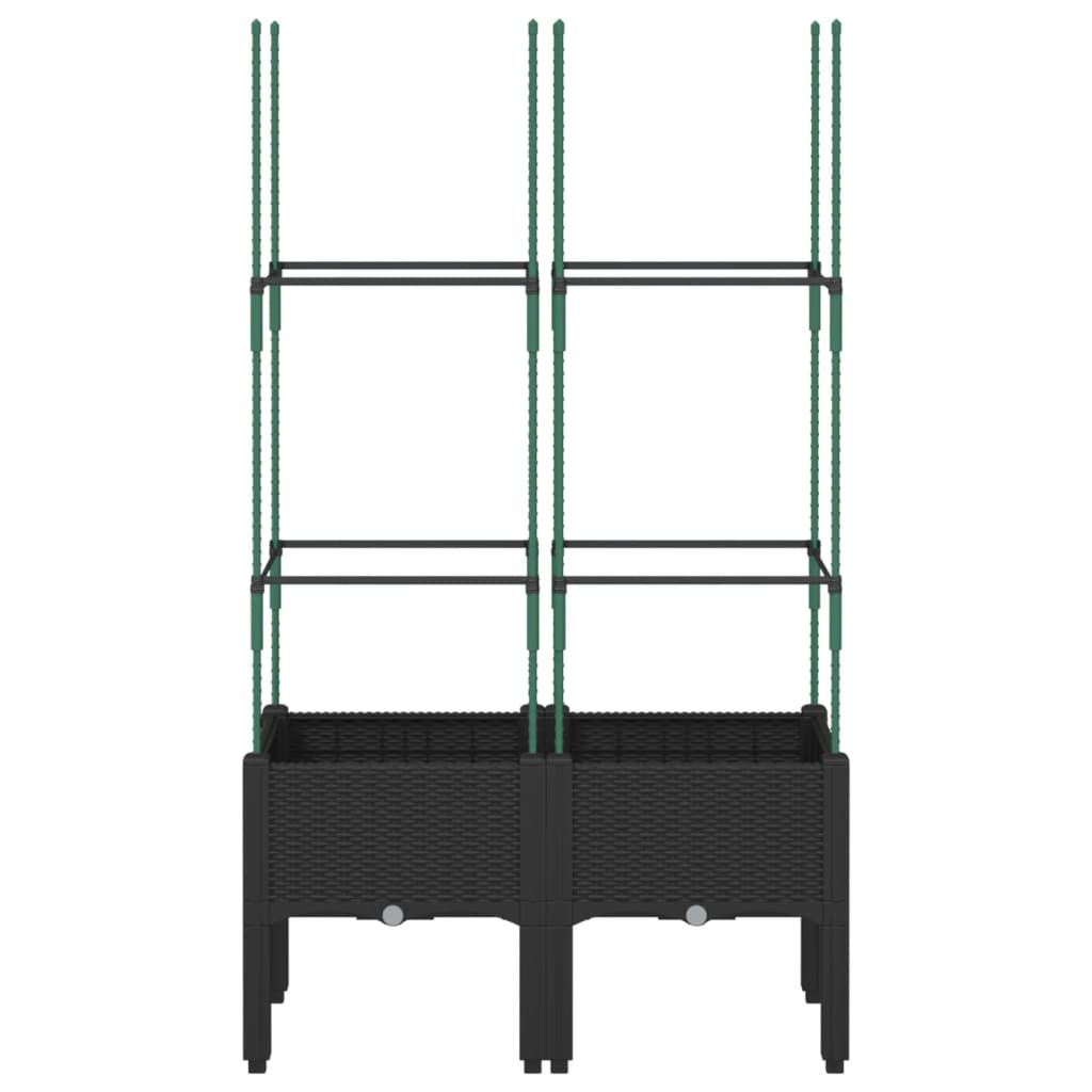 Plantekasse med espalier svart 80x40x142,5 cm PP