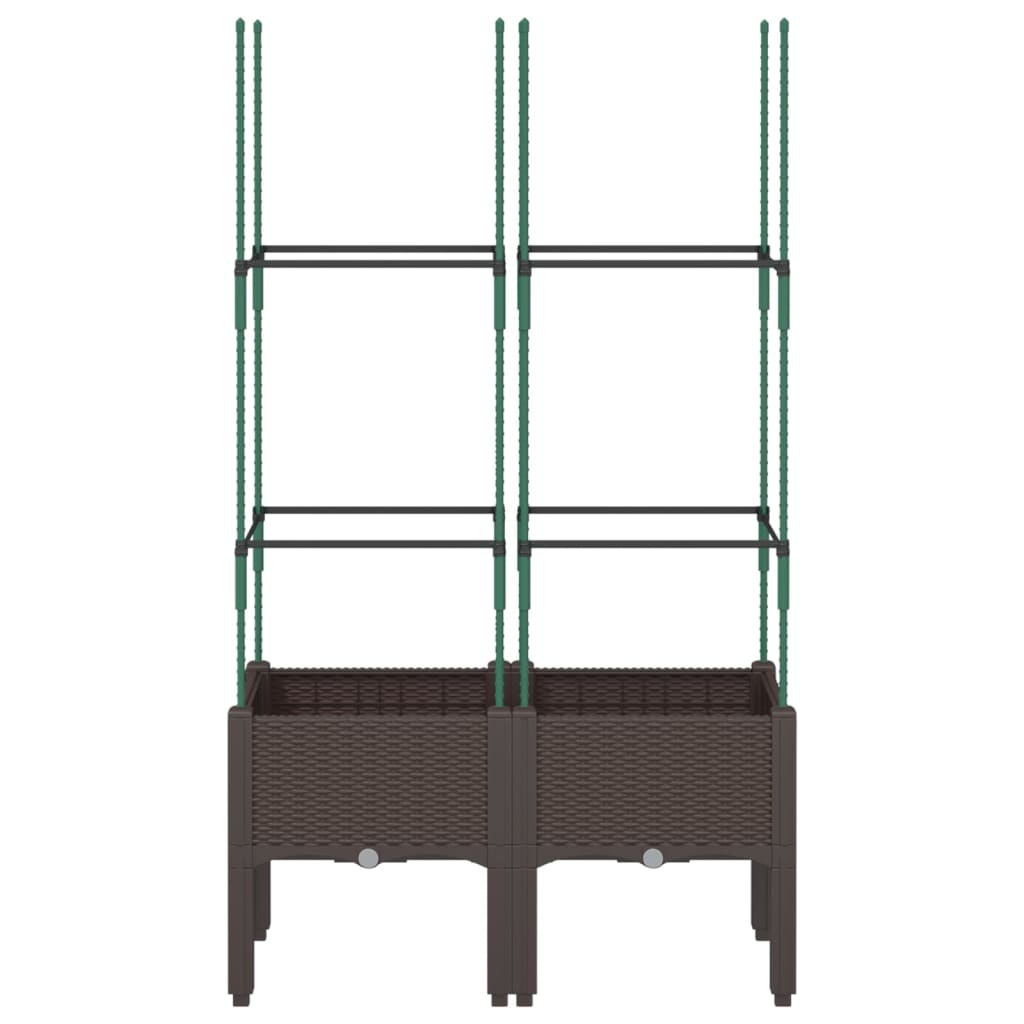 Plantekasse med espalier brun 80x40x142,5 cm PP