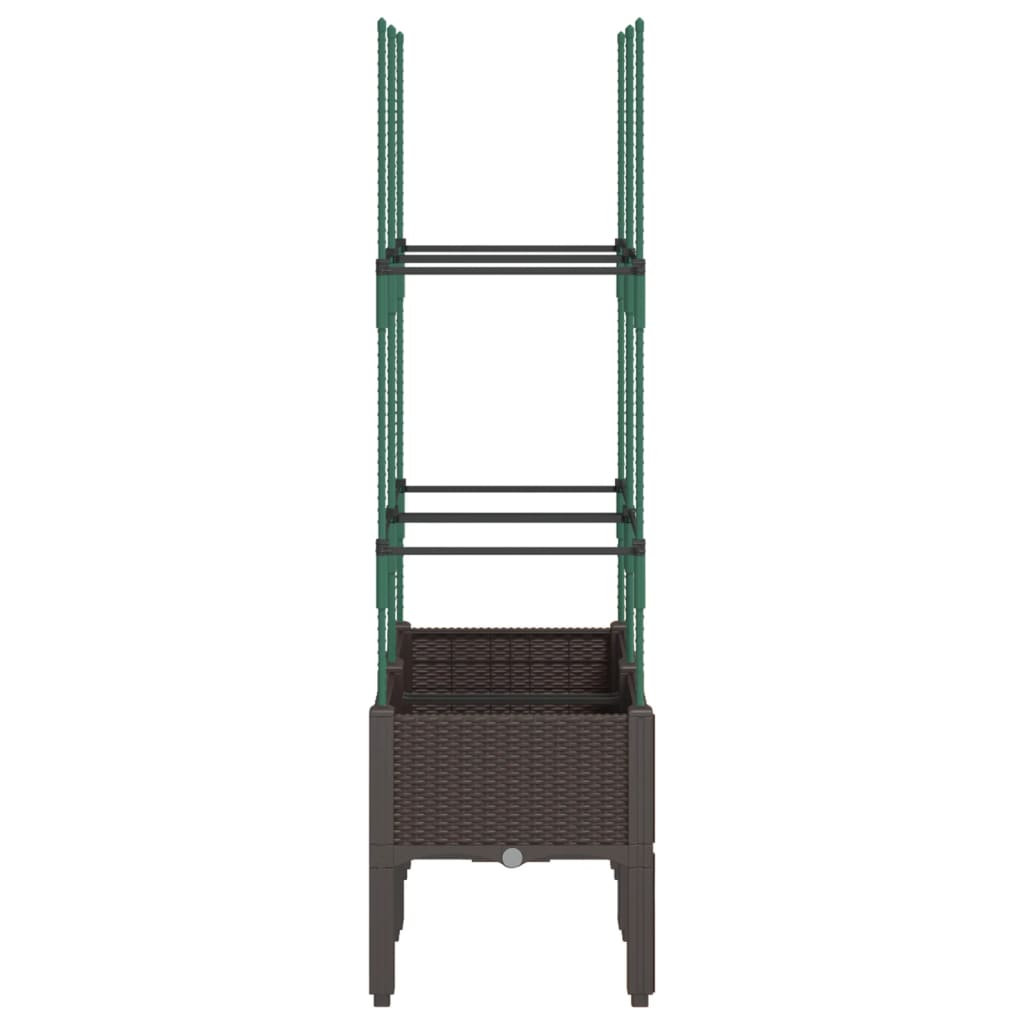 Plantekasse med espalier brun 80x40x142,5 cm PP