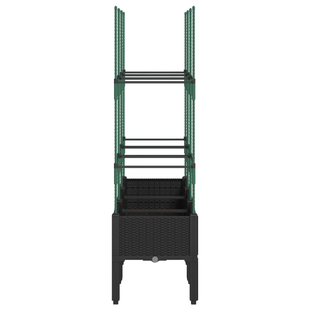 Plantekasse med espalier svart 120x40x142,5 cm PP