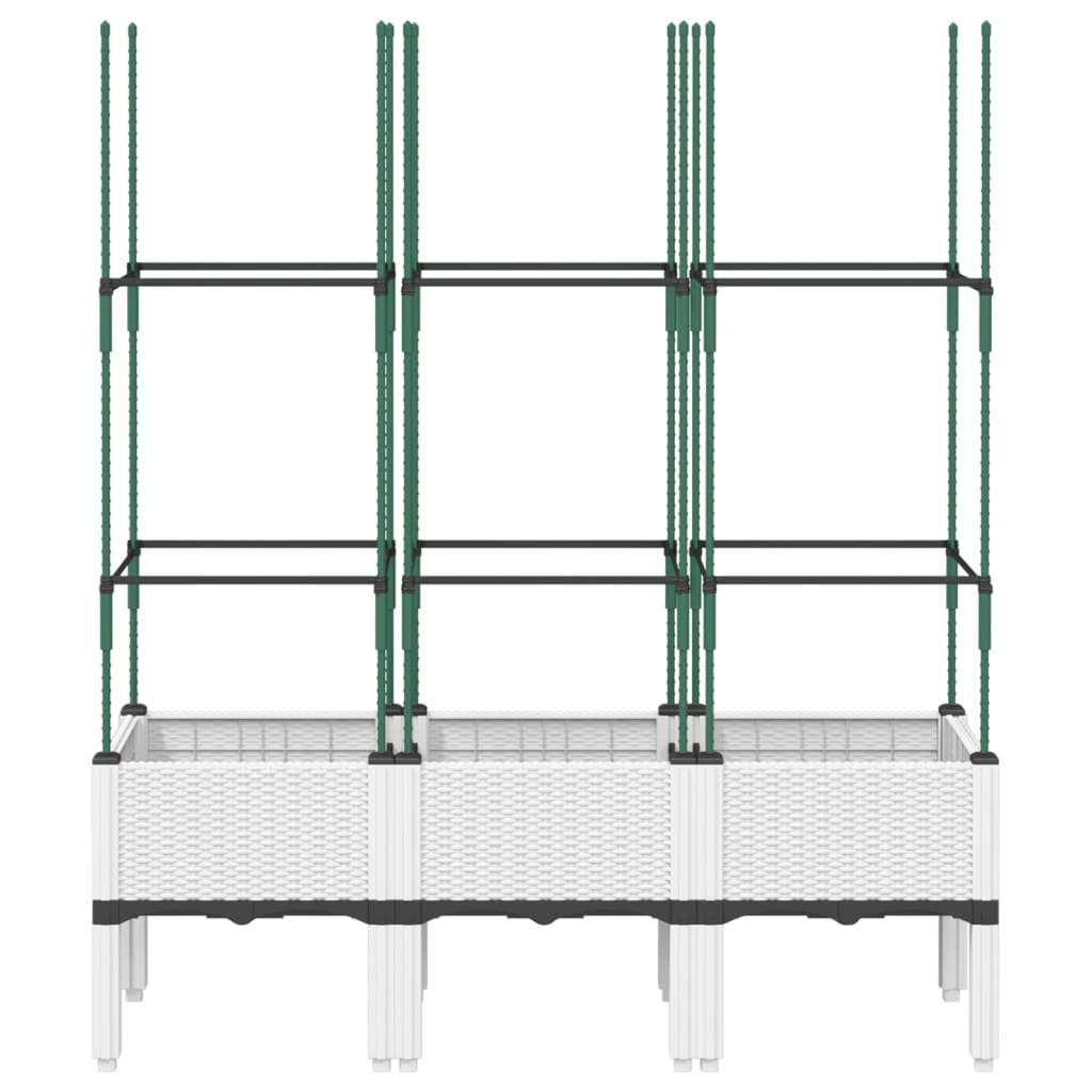 Plantekasse med espalier hvit 120x40x142,5 cm PP