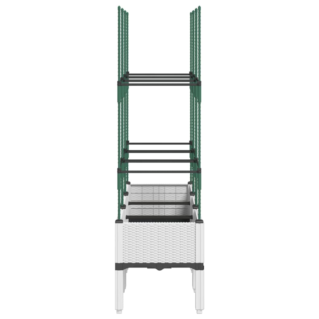 Plantekasse med espalier hvit 120x40x142,5 cm PP