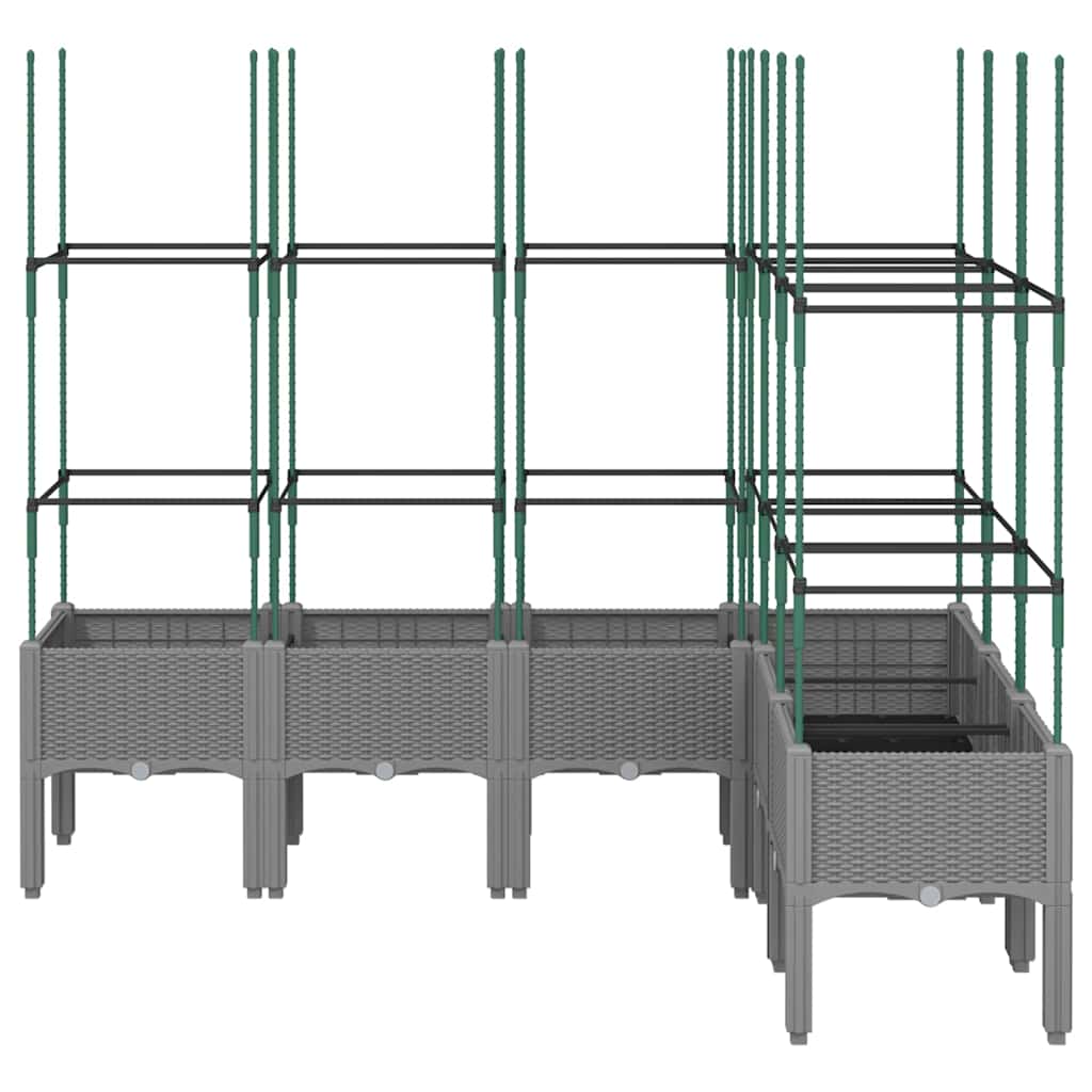 Plantekasse med espalier lysegrå 160x120x142,5 cm PP