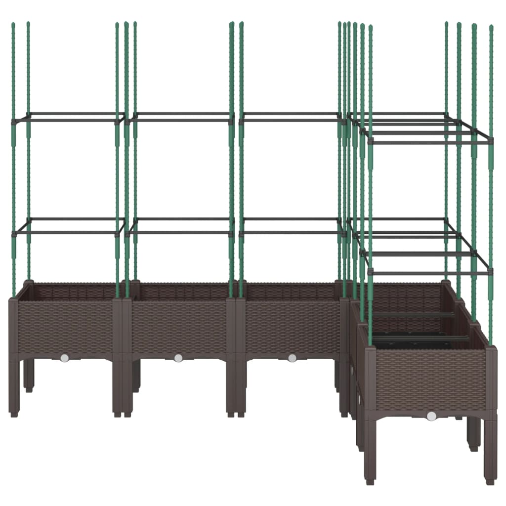 Plantekasse med espalier brun 160x120x142,5 cm PP