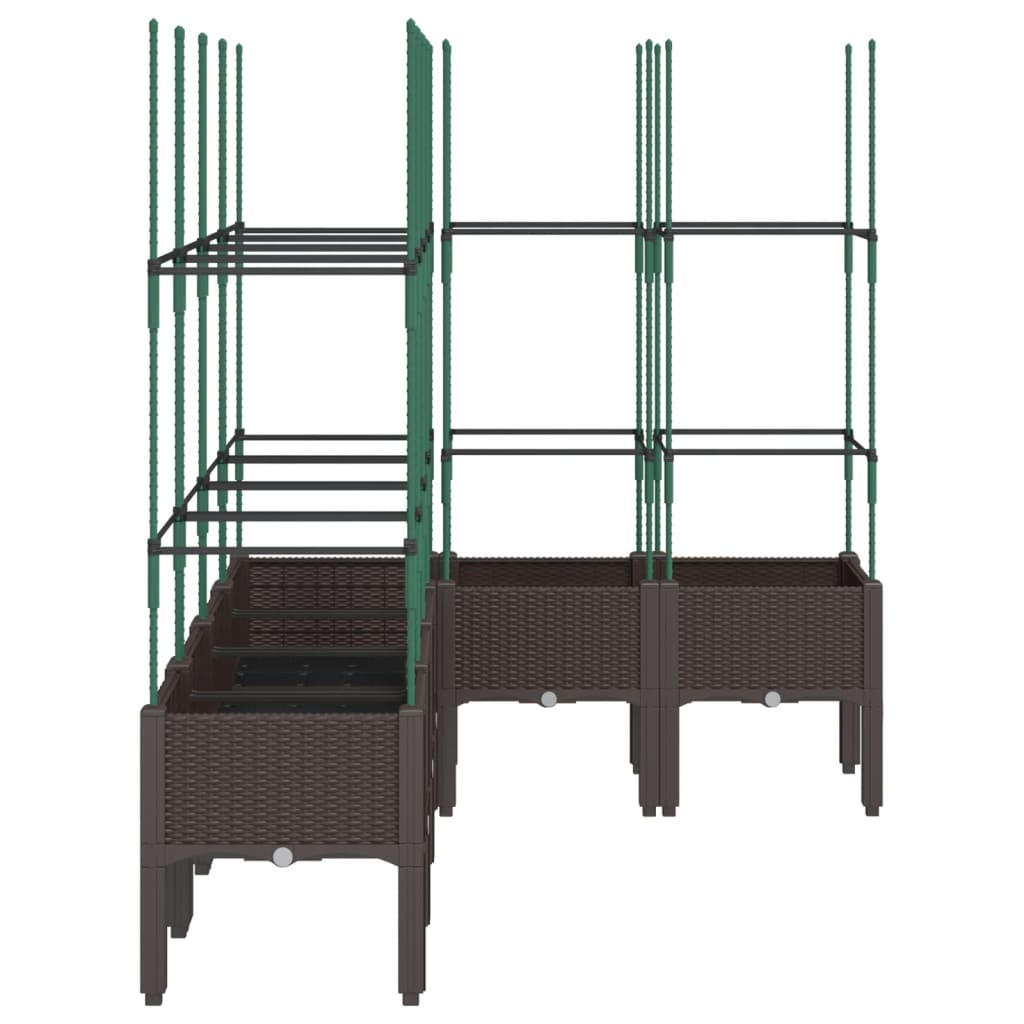 Plantekasse med espalier brun 160x120x142,5 cm PP