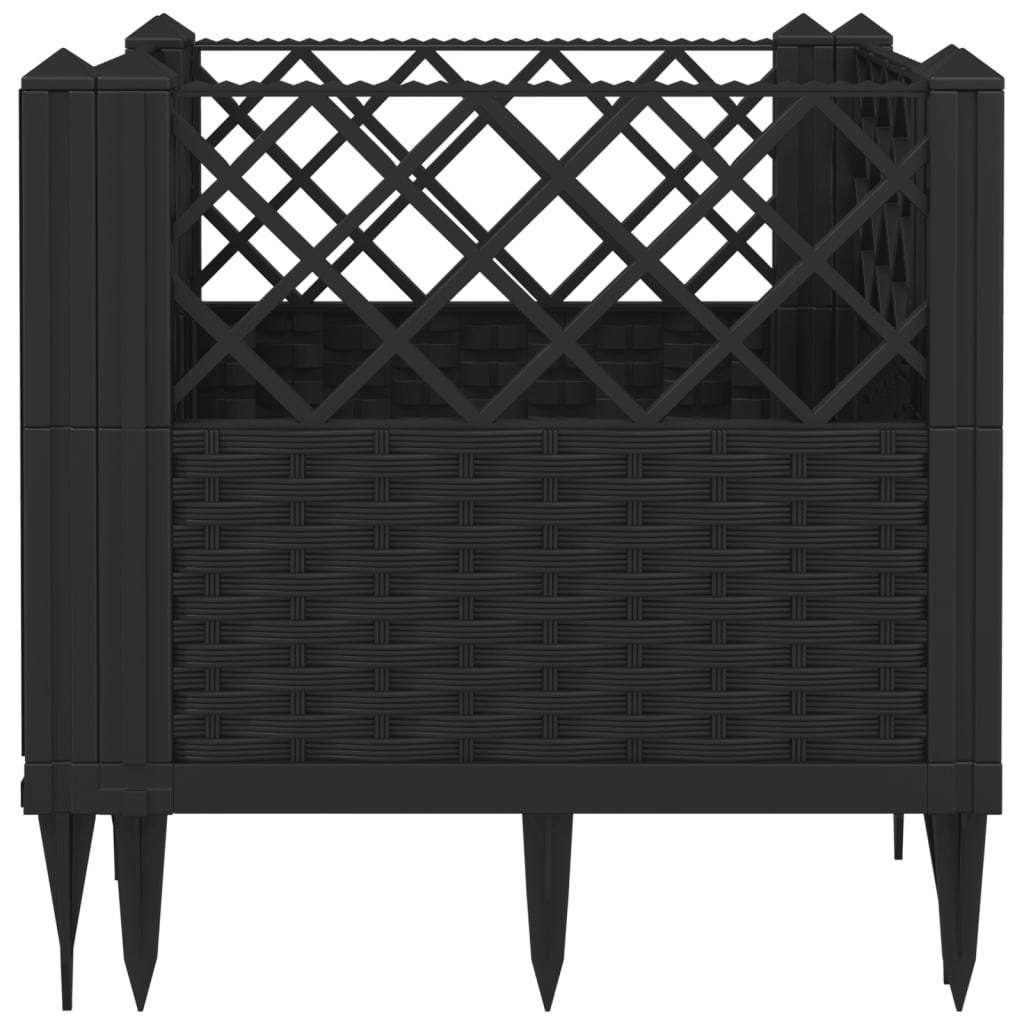 Plantekasse med plugger svart 43,5x43,5x43,5 cm PP