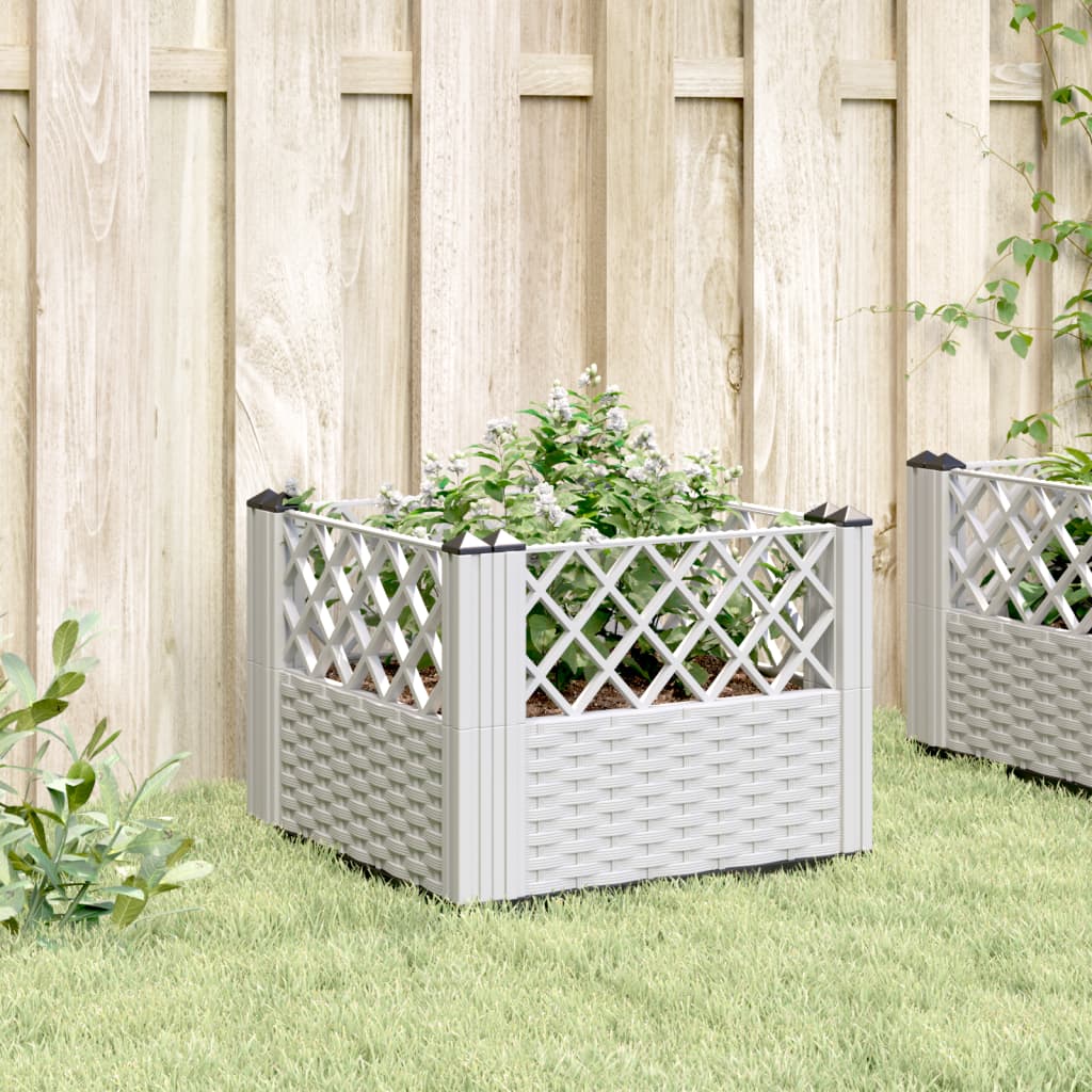 Plantekasse med plugger hvit 43,5x43,5x43,5 cm PP