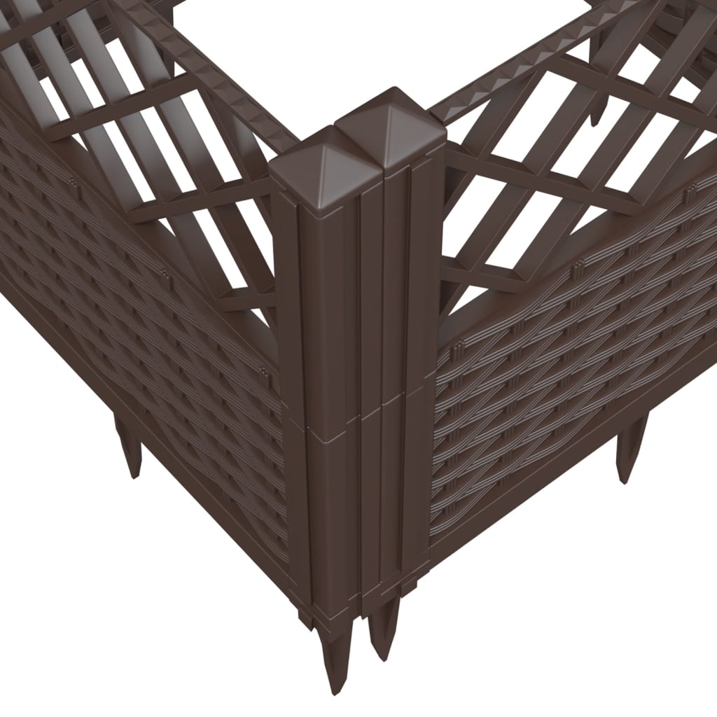 Plantekasse med plugger brun 123,5x43,5x43,5 cm PP