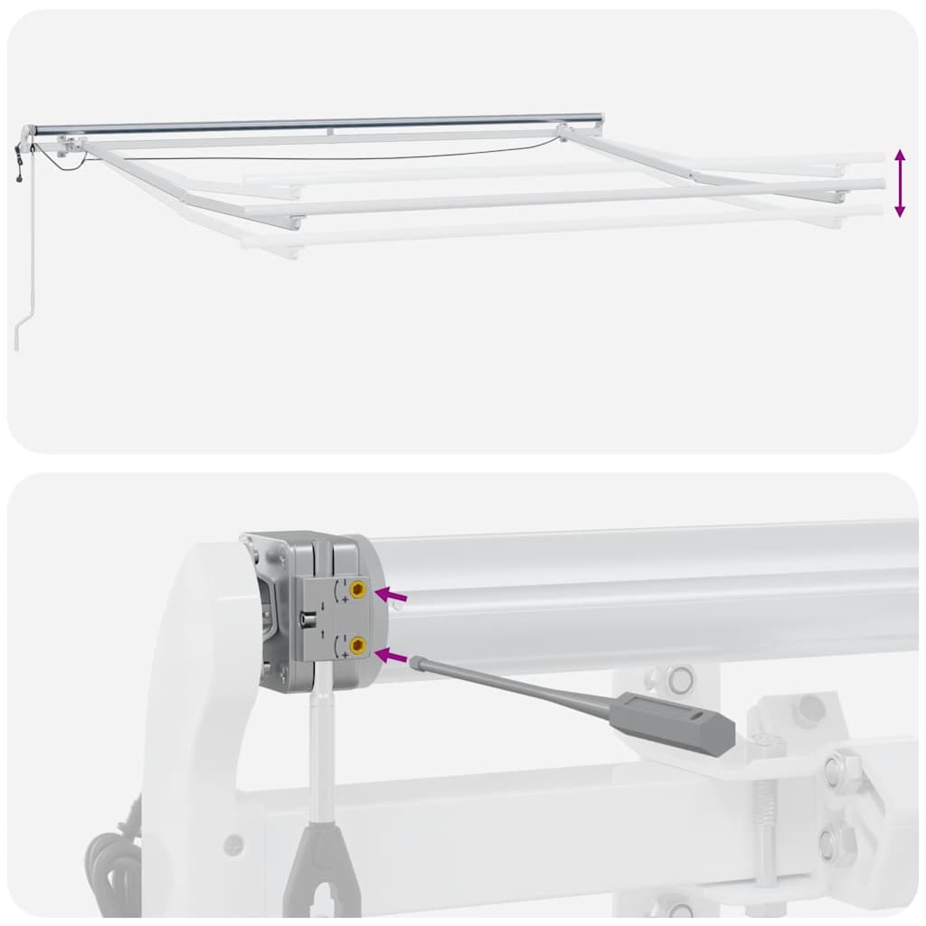 Automatisk uttrekkbar markise med LED burgunder 300x250 cm