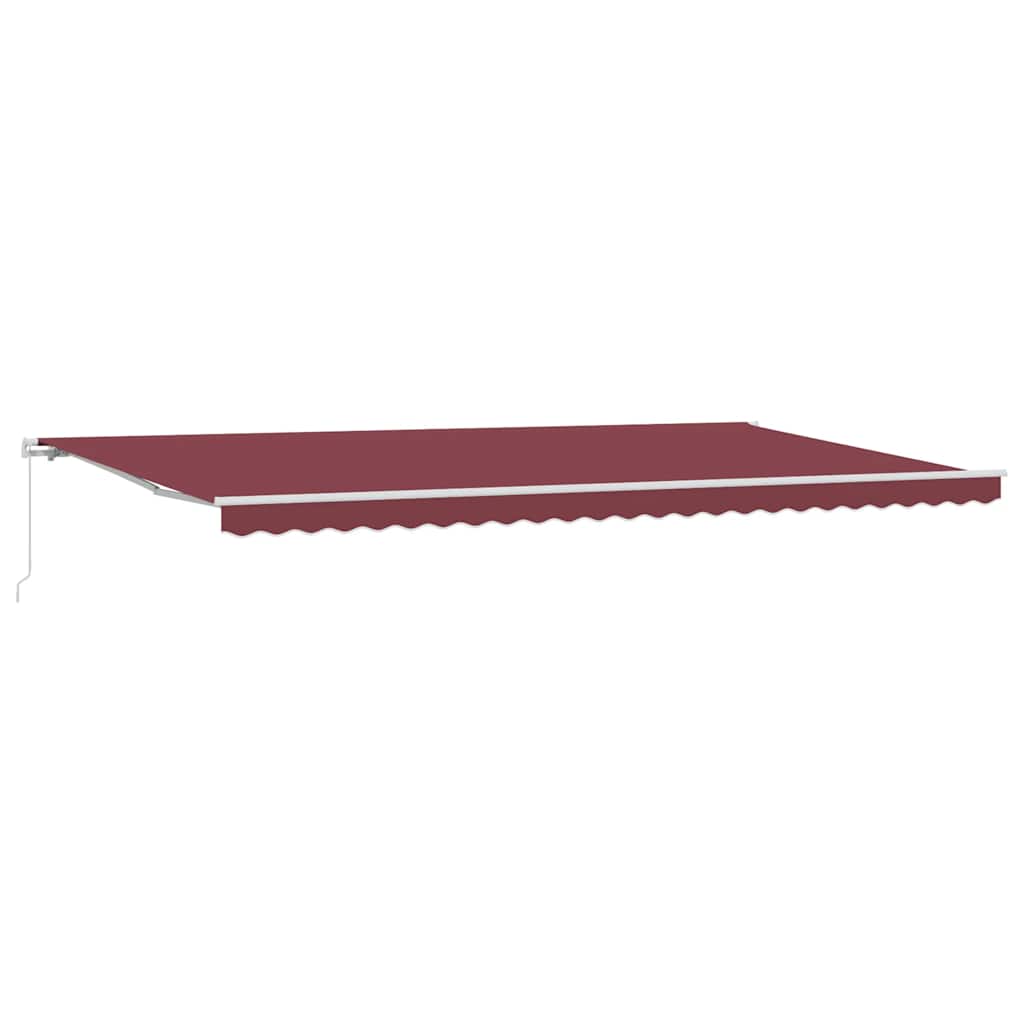 Manuell uttrekkbar markise burgunder 600x300 cm