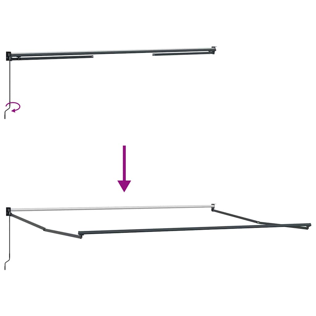 Manuell uttrekkbar markise burgunder 500x300 cm