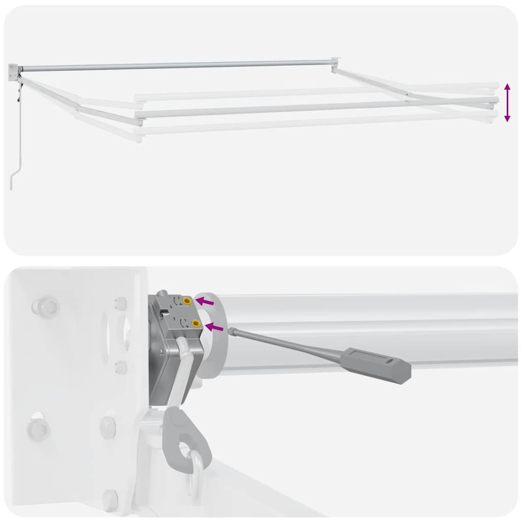 Automatisk uttrekkbar markise burgunder 450x300 cm