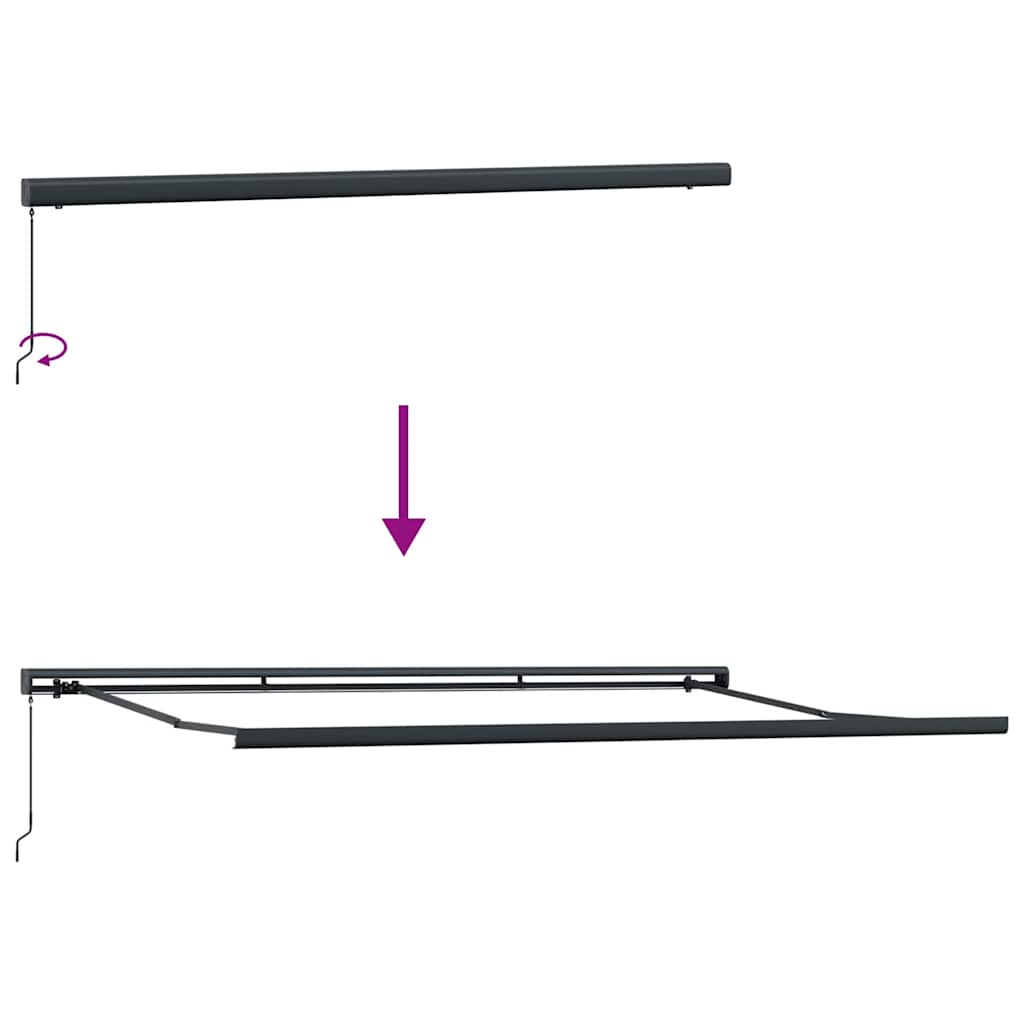 Manuell uttrekkbar markise burgunder 450x300 cm