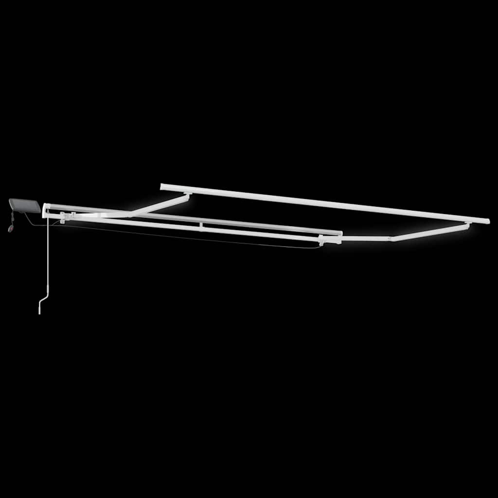 Manuell uttrekkbar markise med LED brun 300x250 cm